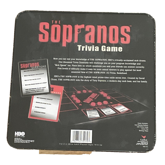 The Sopranos Trivia Game HBO Collectors Tin Cardinal Industries 2004 SEALED - Picture 2 of 7